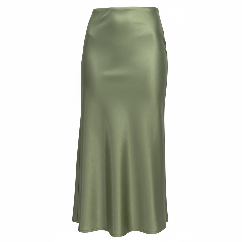 Old Navy Olive Green Satin Maxi Skirt